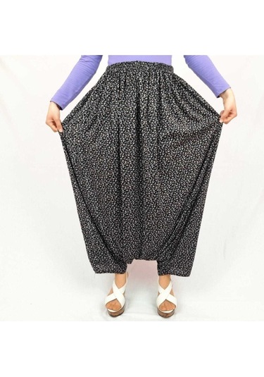 Özözkanlar Çiçekli Yöresel Menekşe Aşağıdan Ağlı Kadın Şalvar Çok Renkli