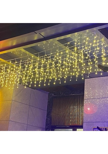 3 Metrelik Sarkıt Led Işık, 96 Ledli, Günışğı Fişli Eklenebilir Model Yılbaşı Perde Led Işığı