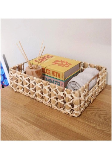 The Mia Hasır Dikdörtgen Sepet 28x20x10cm Spt0059
