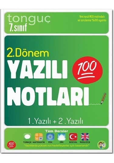 Tonguç 7. Sınıf Yazılı Notları 2. Dönem 1.+2. Yazı