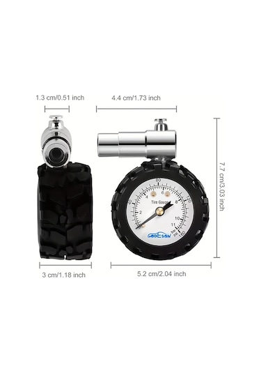 Boatshop1 Siyah 160psı Mekanik Bisiklet Lastik Basıncı Ölçer Analitik Kadranlı Dayanıklı Dağ Ve Yol Bisikletleri İçin Taşınabilir