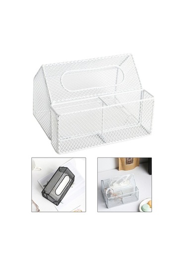 Pazly Yüz Suntek Peçete Metal Mendil Kutusu Kompakt Kılıfı Beyaz Beyaz Br Diğer