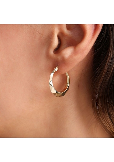 Sembol Gold Altın Halka Küpe 2.2 CM