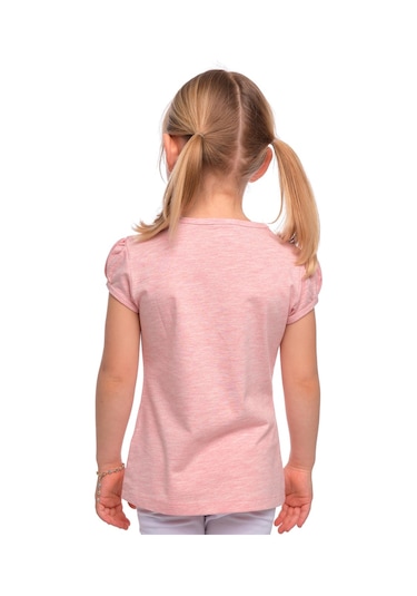 Lovetti Koyu Pembe Melanj Kız Çocuk Kısa Kollu Basıc Tişört 31001P024 Pembe Melanj