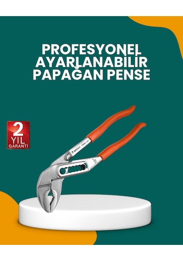Muratech Çelik Alaşımlı Ayarlı Papağan Pense Yalıtımlı Sap