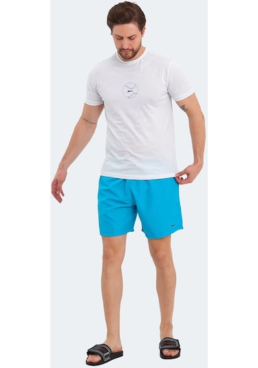 Slazenger RATING KTN Erkek Cepli Deniz Şortu Turkuaz Mayo
