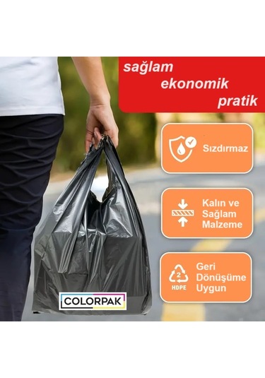 Atlet Poşet 27 50 Cm Siyah 1 Kg Market Poşeti