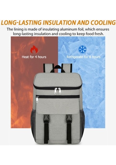 Novahub Yalıtımlı Piknik Soğutucu Sırt Çantası, Su Geçirmez, Büyük Kapasite, Soğuk/sıcak Koruma, Oxford Kumaş, Çok Renkli Çok Renkli