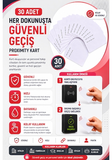 Personel Kartı Proximity 125khz -30 Adet