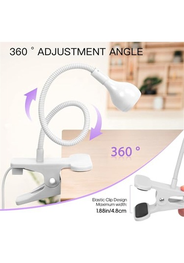 Xurunkeji Mini Uv Lambası, Esnek Kaz Boynu Klipsli Led Kürleme Lambası, Reçine Kürleme Tırnak Sanatı İçin Taşınabilir Küçük Tırnak Sanatı Uv Lambası