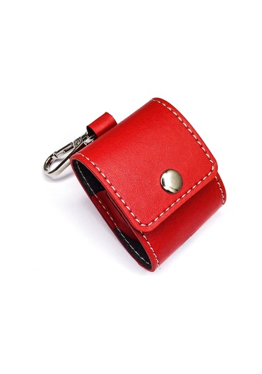 Fitcase Airpods 1/2 Uyumlu Kılıf Faux Kapaklı Kırmızı