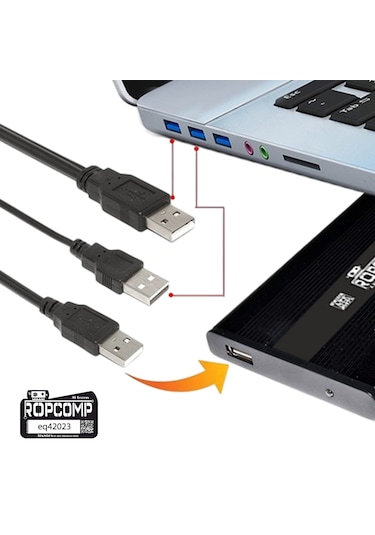 Ropcomp Harici Hdd Power Data Kablosu Usb Y
