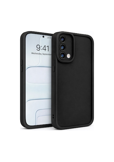 Oppo A74 4g Uyumlu Kamera Çıkıntılı Mat Silikon Telefon Kılıfı Siyah