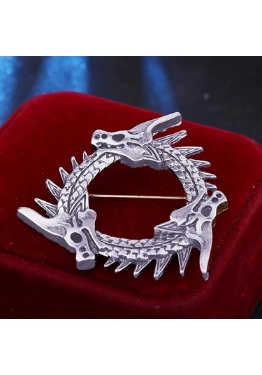 Flybuy Besthome1 1 Adet Moda Gotik Üç Başlı Yuvarlak Rozet Takım Elbise Aksesuarı Gümüş Renk Noel Ürünü Gümüş