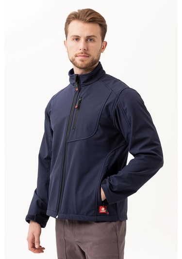 Salina Mont Erkek Su İtici Rüzgar Geçirmez Softshell Kışlık Outdoor Mont Lacivert