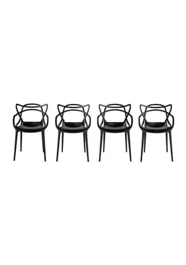Masters Sandalye 4 Lü Set Ikonlara Saygı Duruşu, 2013 Red Dot Design Award Siyah