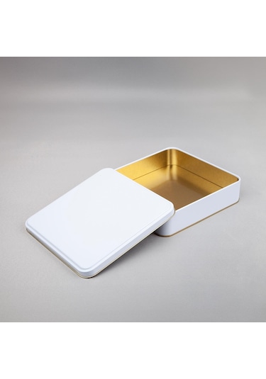 Beyaz Metal Kutu 19,2x19,2x4,5 Cm
