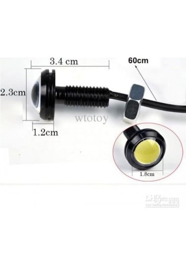Kartal Gözü Oto Ayna Altı Led Beyaz 18 MM 2 Adet