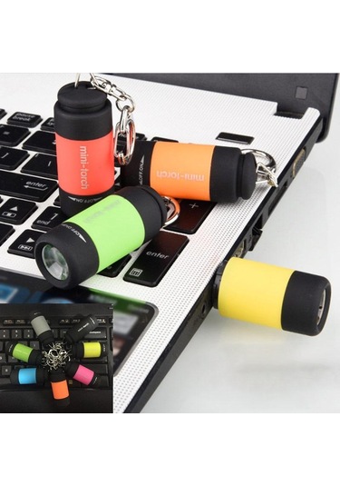 Gri 1 Adet Açık Spor Kamp Su Geçirmez Mini Led Işık Usb Şarj Edilebilir El Feneri Lambası Cep Anahtarlık Usb Şarj Edilebilir Cep Anahtarlık El Feneri Gri