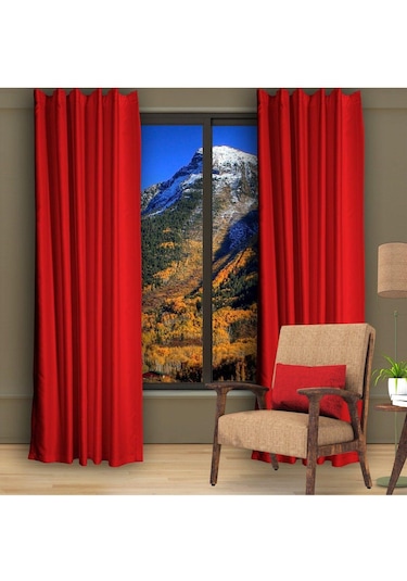 Kırmızı Blackout Karartma Fon Perde Güneşlik Pilesiz Extraforlu Düz Dikim-kırmızı Kırmızı