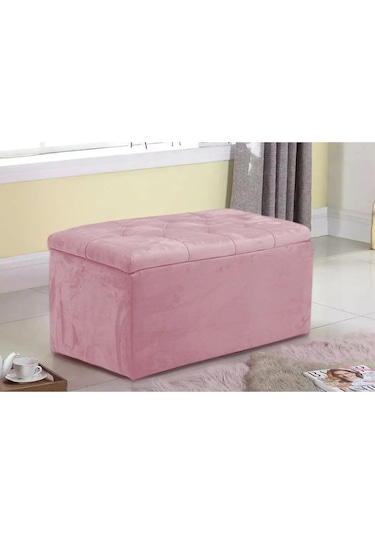 Lüks Sandıklı Kapitoneli Puf 110 Cm Pudra