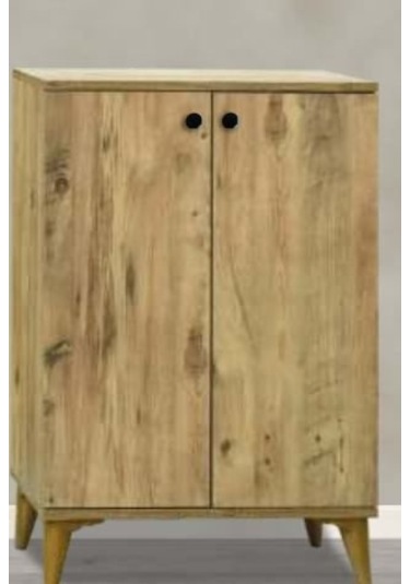 2 Kapılı Mini Çam Çok Amaçlı Ayakkabılık Dolap Çam
