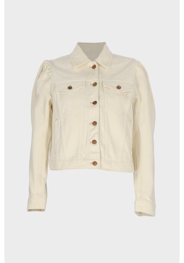 Kadın Ekru Slim Fit Jean Ceket C 4538-237 Ekru