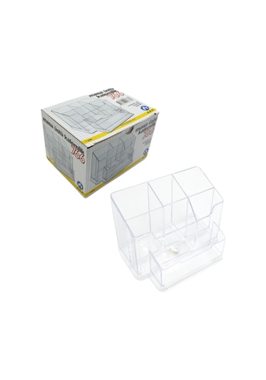 Ark Masaüstü Kalemlik Şeffaf 6 Bölmeli Organizer Kod:766