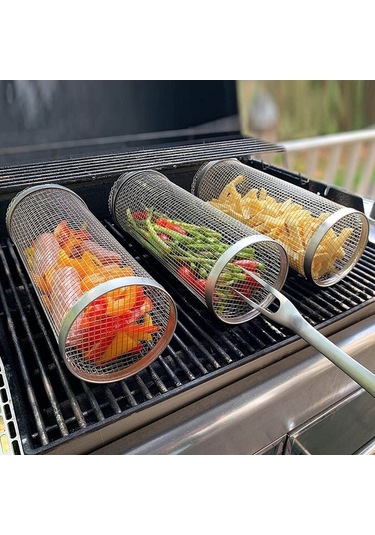 Fortunelane Büyük Boy 30cm Kamp Izgarası - Dayanıklı Dış Mekan Barbekü Ağı