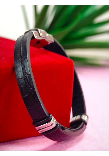 Çelik Derili Bileklik Kişiye Özel İsimli Paslanmaz Derili Çelik İsimli Bileklik 316 L Çelik Beyaz