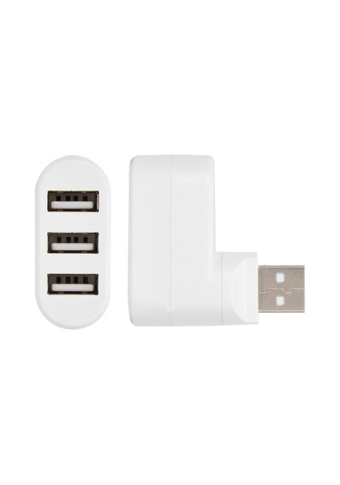Yaozixa 3 Port Usb 2.0 Mini Hub Dönen Tasarım, Geri Uyumlu, Slim Ve Kompakt Beyaz