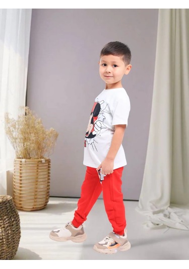 Nuriya Kid's Çizgili Çocuk Takımı 396211759 Kırmızı