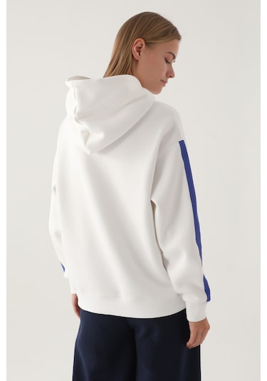 Yale Krem Baskılı Kapüşonlu Kadın Sweatshirt 5274-41167 Krem
