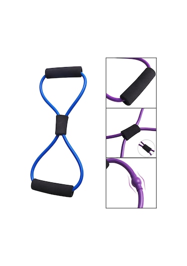 Dolıty 8 Şekilli Direnç Bandı Elastik Halat Ev Mavi Mavi