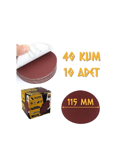 Kupa Yuvarlak Cırt Zımpara 115 Mm P40 Kum 10 Adet