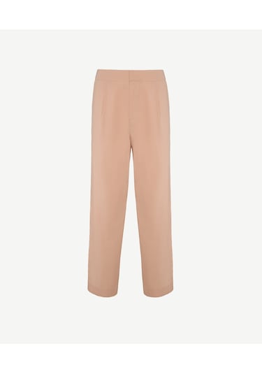 Yargıcı Düz Kesim Cepli Kırma Detaylı Pantolon Pembe