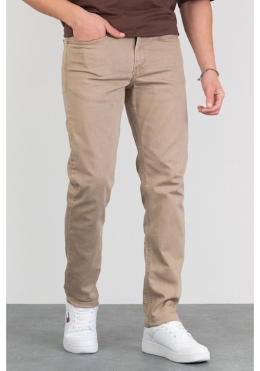 HLT Jeans Erkek Esnek Likralı Jeans Pantolon - Bej
