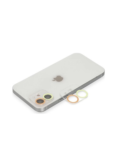 Apple Uyumlu,  iPhone 11 Renkli Kamera Lens Koruma Cam - Sarı-turuncu