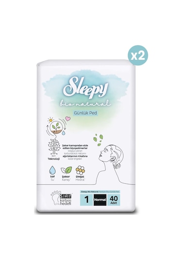 Sleepy Bio Natural Premium Plus Günlük Ped Normal 80 Adet