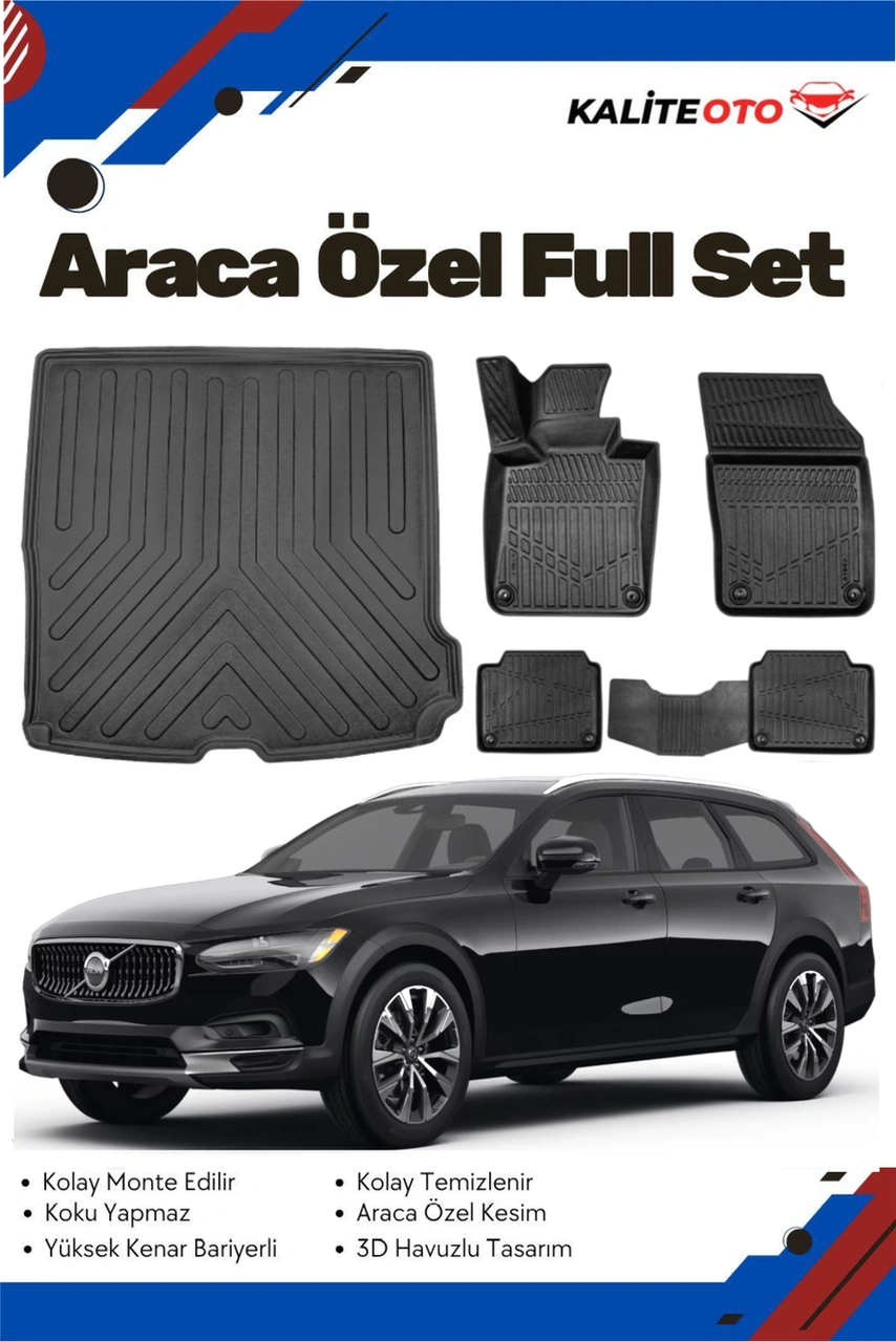 Volvo V90 2025 Model Yumuşak Paspas+bagaj Havuzu Seti