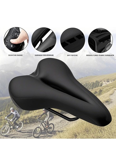 Yaozixa Mavi Jöle Dolgulu Bisiklet Saddle, Yumuşak Ve Konforlu, Dağ Bisikleti İçin Evrensel Kumaşlı Üst, 270x160mm Mavi