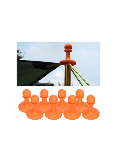 Xindoker Kamp Çadırı Fırtına Koruyucu Üst Kapak, Anti-statik Isolasyonlu Tpr Malzeme, 8 Adet Turuncu, 6mm Delik Çapı, Çadır Stabiliyeti Ve Ömrünü Uzatır Diğer