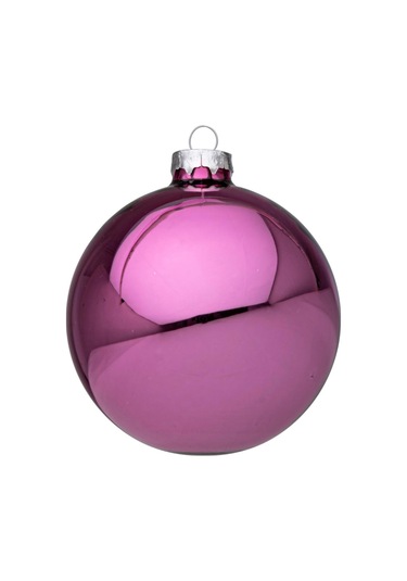 Parlak Mor Yılbaşı Topu 6 Adet Çap: 6Cm