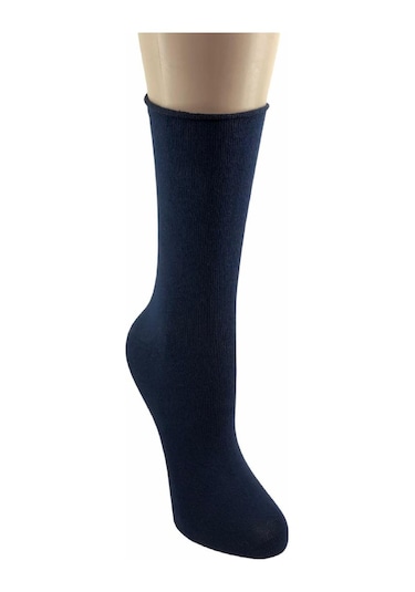 By Jawalli Lastiksiz Diyabet Pamuklu Kadın Çorabı - LACİVERT Lacivert