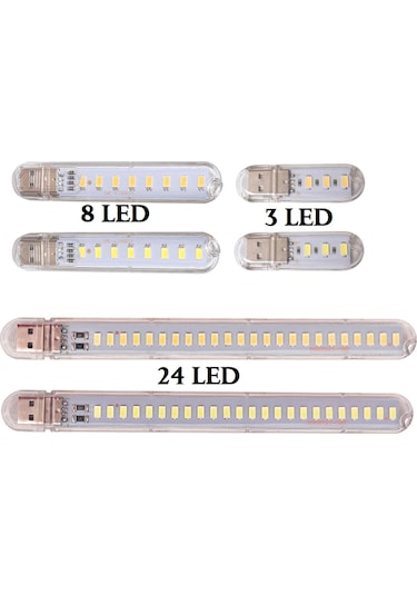 Unichrome 5730 SMD 3 Led Beyaz Işık Taşınabilir Mini USB Beyaz