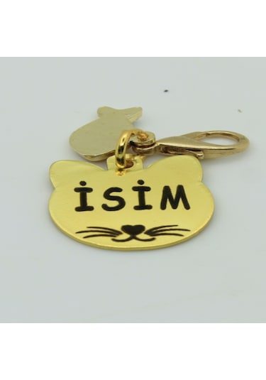 Caramelos Isimli Kedi Tasması Künyesi- Paslanmaz Metal- Çelik
