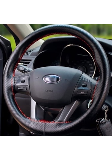 Eraks Oto Direksiyon Kılıfı Deri Dikişli - Siyah