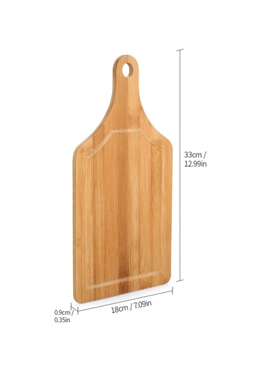 Leezsing Kare Moso Bambu Kesme Tahtası - Meyve, Pizza, Sebze İçin Tam Bambu Tasarım - 33x18x0.9cm Shape 1 Diğer