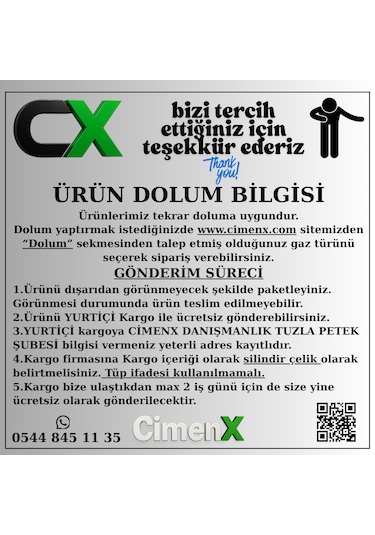 Karbondioksit Co2 Sifonlu 10 Lt- Dolu