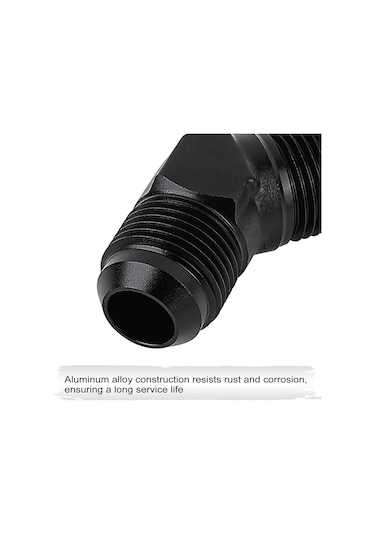 Jeehugo Alüminyum Allyum 45 Derece Boru Bağlantı Adaptörü, 10an Dış Vida'dan 1/2" Npt'ye Genişletilebilir, Siyah Renk